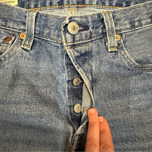 Levi's Men's 501 Original Fit Stretch Jeans - Dark Rinse Wash - 30x30 - Picture 2 of 7